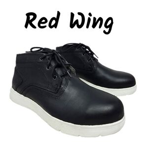 Red Wing Mens Sz 6 Work Boots Black Leather Steel Toes Extra Lightweight Casual